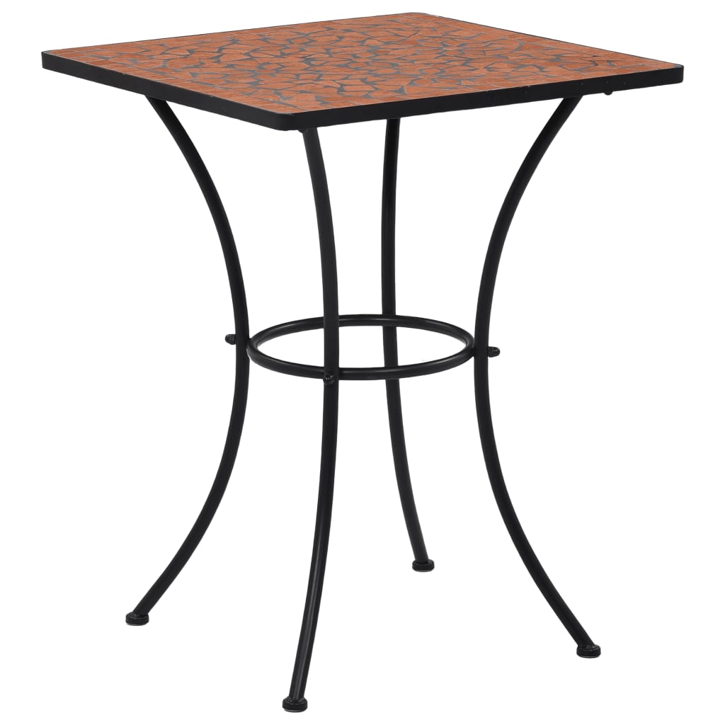vidaXL Mosaic Bistro Table Terracotta 60 cm Ceramic - Brown - 60 x 60 x 76 cm