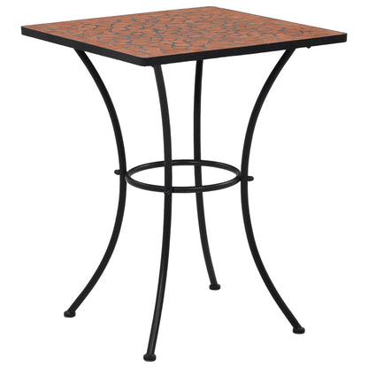 vidaXL Mosaic Bistro Table Terracotta 60 cm Ceramic - Brown - 60 x 60 x 76 cm