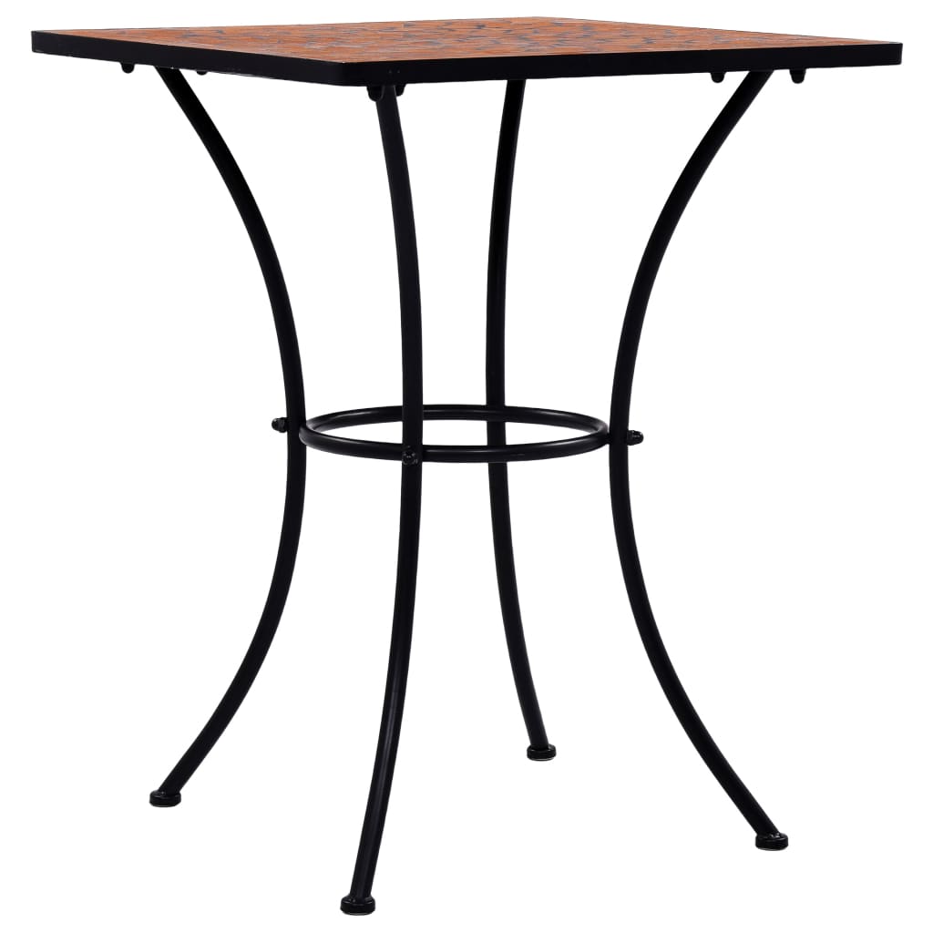 vidaXL Mosaic Bistro Table Terracotta 60 cm Ceramic - Brown - 60 x 60 x 76 cm