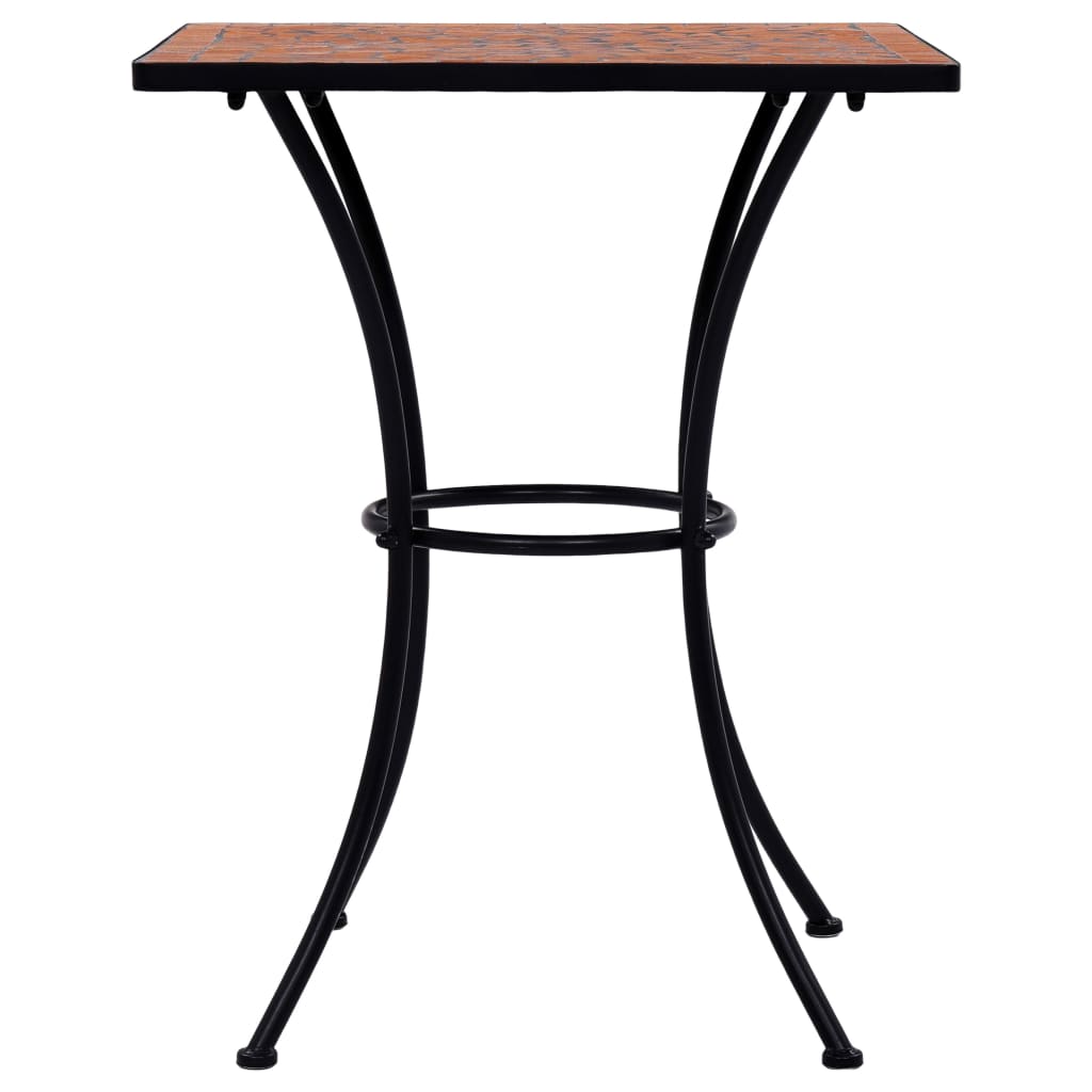 vidaXL Mosaic Bistro Table Terracotta 60 cm Ceramic - Brown - 60 x 60 x 76 cm