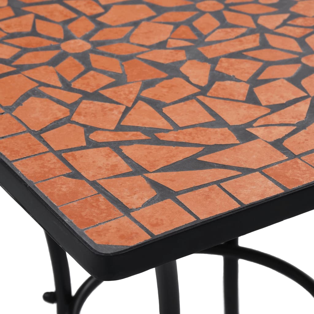 vidaXL Mosaic Bistro Table Terracotta 60 cm Ceramic - Brown - 60 x 60 x 76 cm