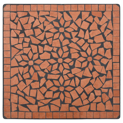 vidaXL Mosaic Bistro Table Terracotta 60 cm Ceramic - Brown - 60 x 60 x 76 cm
