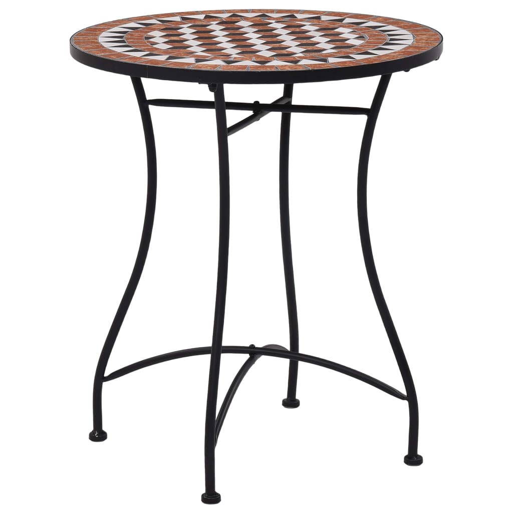 vidaXL Mosaic Bistro Table Brown 60cm Ceramic - 60 cm
