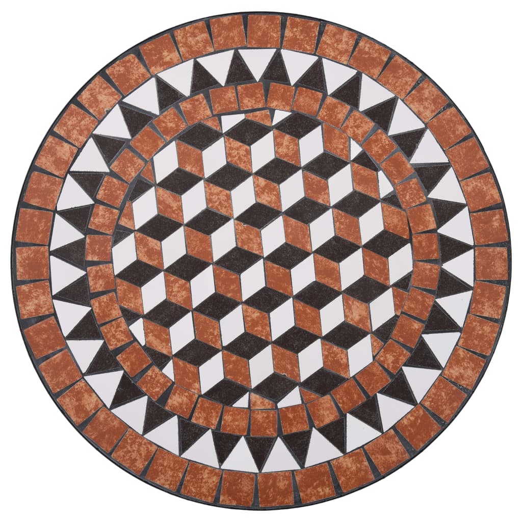 vidaXL Mosaic Bistro Table Brown 60cm Ceramic - 60 cm