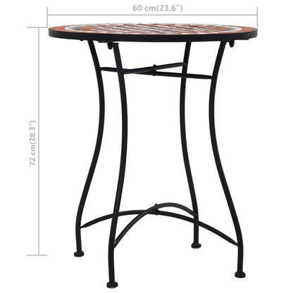 vidaXL Mosaic Bistro Table Brown 60cm Ceramic - 60 cm