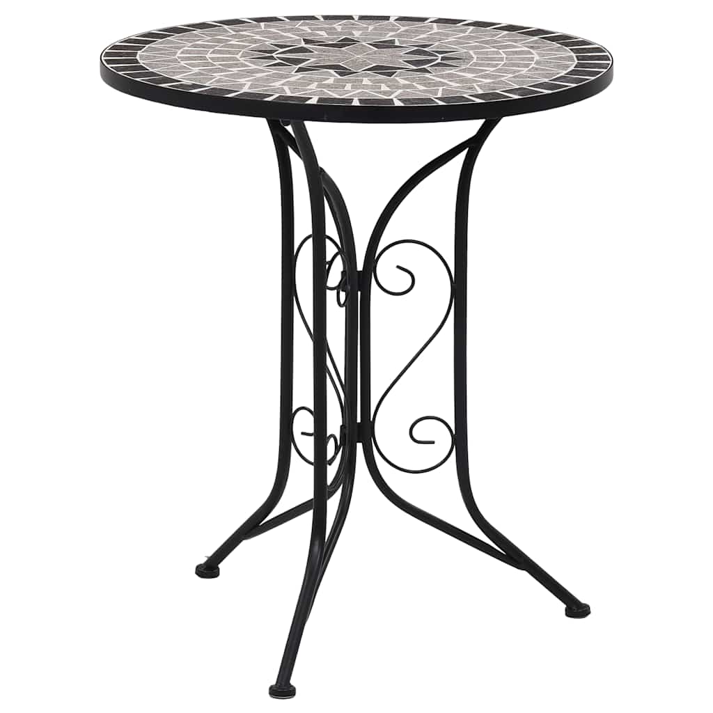 vidaXL Mosaic Bistro Table Grey 61cm Ceramic - 60 cm