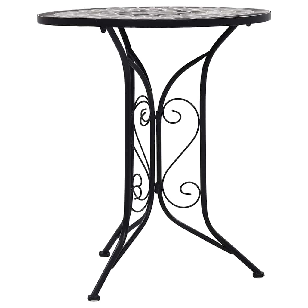 vidaXL Mosaic Bistro Table Grey 61cm Ceramic - 60 cm