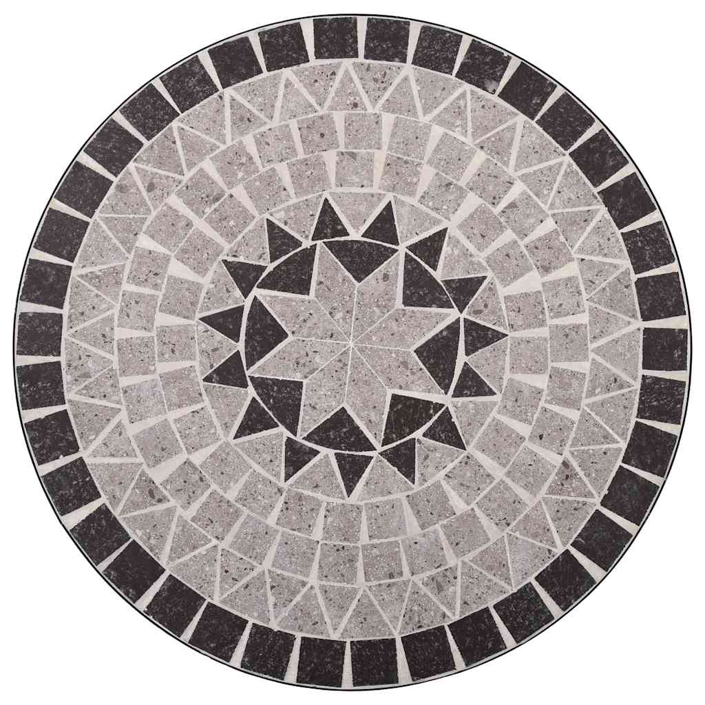 vidaXL Mosaic Bistro Table Grey 61cm Ceramic - 60 cm