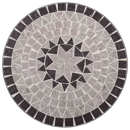 vidaXL Mosaic Bistro Table Grey 61cm Ceramic - 60 cm