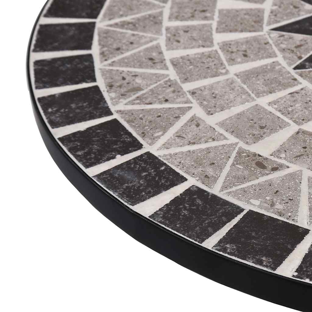 vidaXL Mosaic Bistro Table Grey 61cm Ceramic - 60 cm