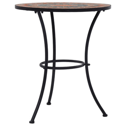 vidaXL Mosaic Bistro Table Orange/Grey 60cm Ceramic - 60 cm
