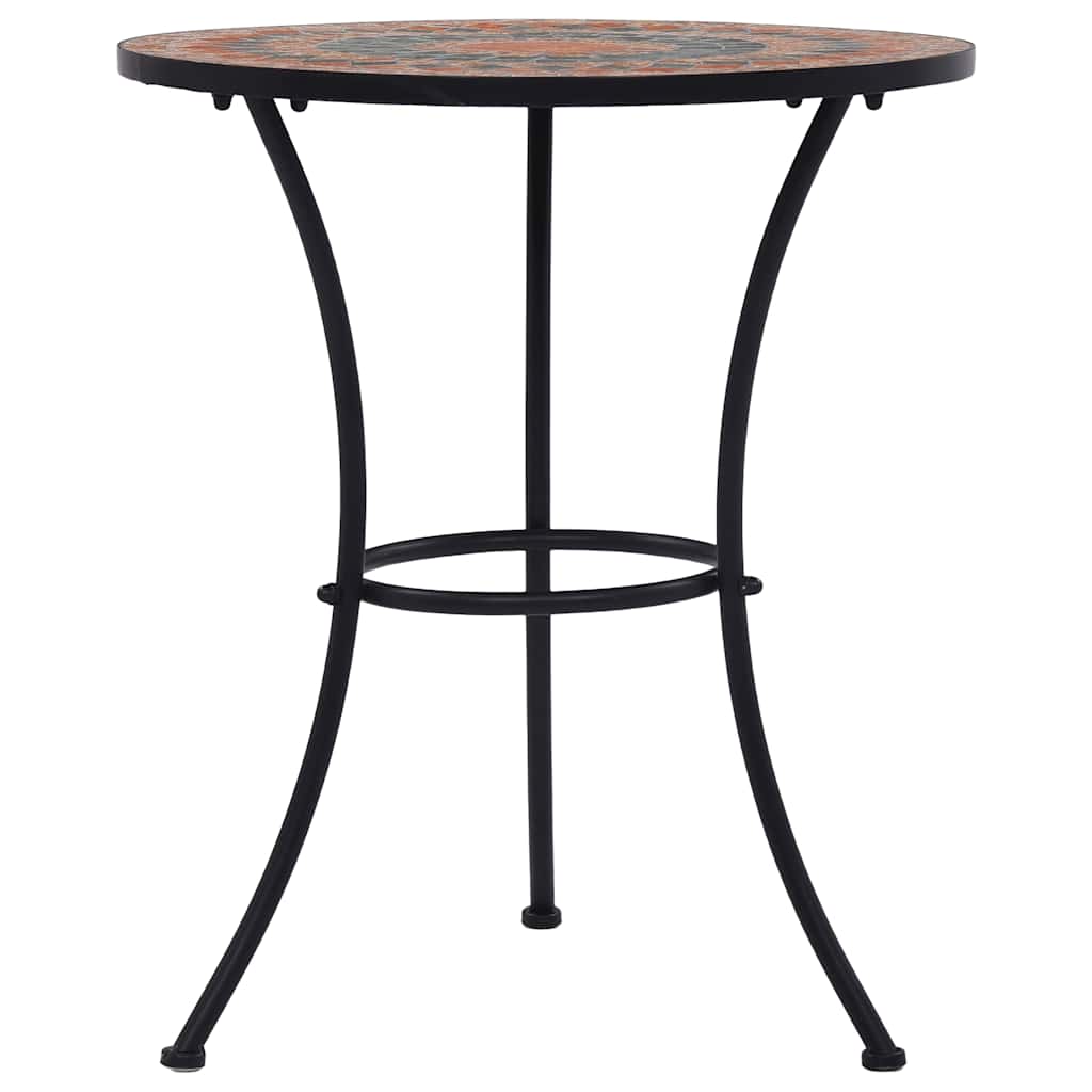 vidaXL Mosaic Bistro Table Orange/Grey 60cm Ceramic - 60 cm