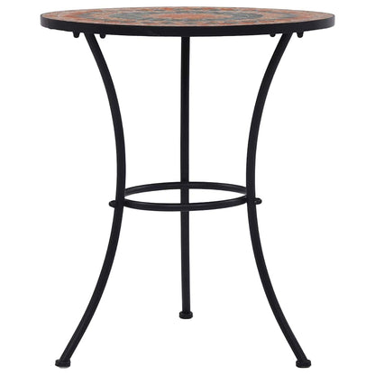 vidaXL Mosaic Bistro Table Orange/Grey 60cm Ceramic - 60 cm