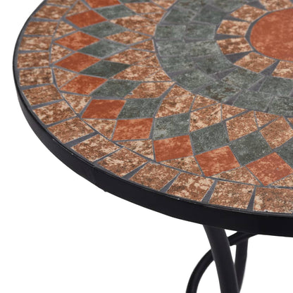 vidaXL Mosaic Bistro Table Orange/Grey 60cm Ceramic - 60 cm