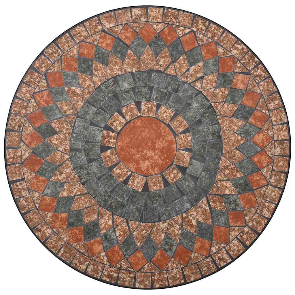 vidaXL Mosaic Bistro Table Orange/Grey 60cm Ceramic - 60 cm