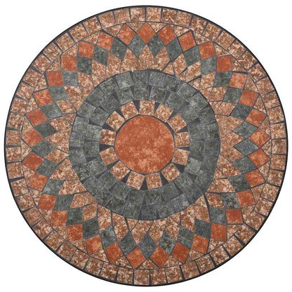 vidaXL Mosaic Bistro Table Orange/Grey 60cm Ceramic - 60 cm
