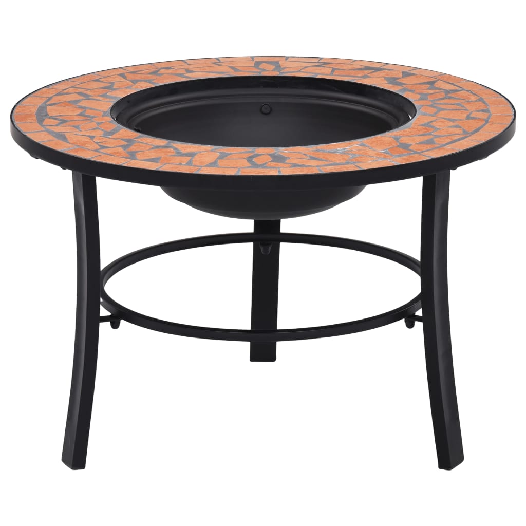 vidaXl Mosaic Fire Pit Terracotta 68cm Ceramic - Brown