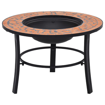 vidaXl Mosaic Fire Pit Terracotta 68cm Ceramic - Brown