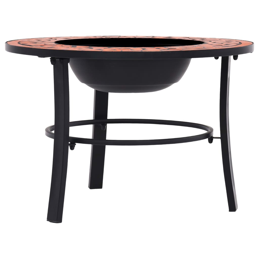vidaXl Mosaic Fire Pit Terracotta 68cm Ceramic - Brown