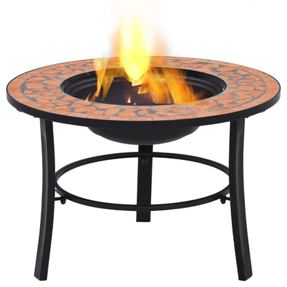 vidaXl Mosaic Fire Pit Terracotta 68cm Ceramic - Brown
