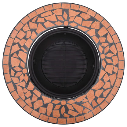 vidaXl Mosaic Fire Pit Terracotta 68cm Ceramic - Brown