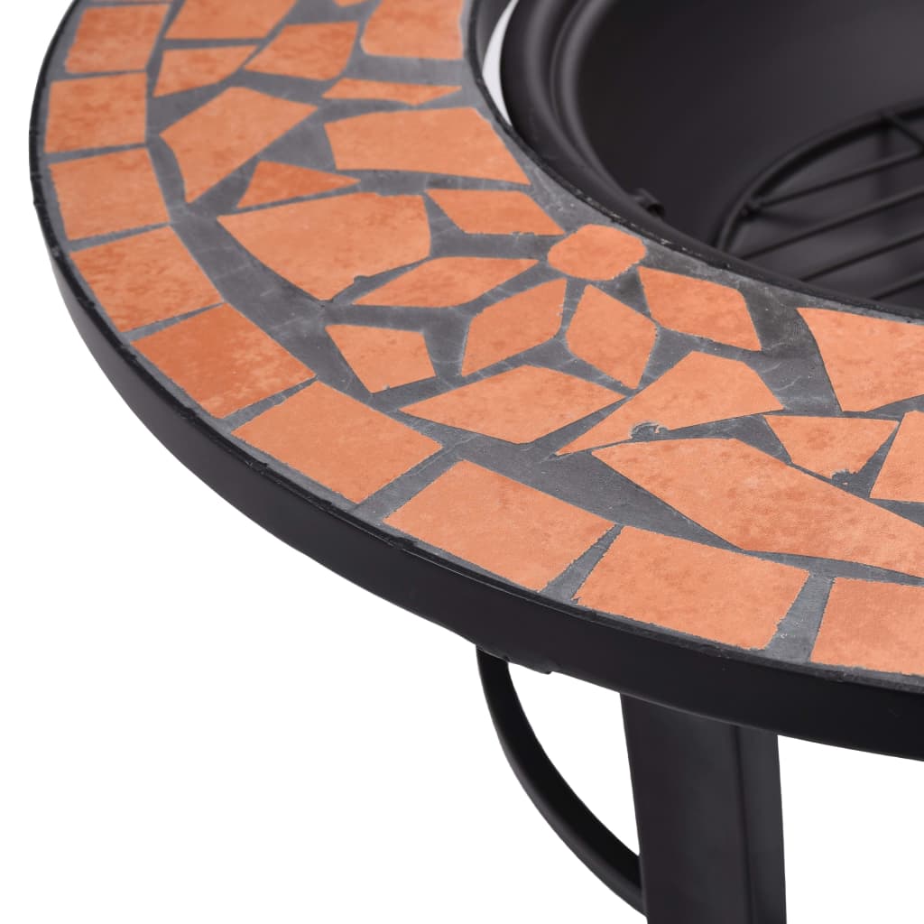 vidaXl Mosaic Fire Pit Terracotta 68cm Ceramic - Brown