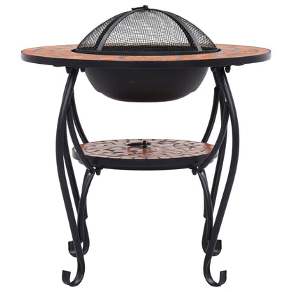 vidaXL Mosaic Fire Pit Table Terracotta 68 cm Ceramic - Brown