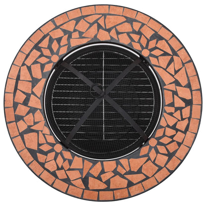 vidaXL Mosaic Fire Pit Table Terracotta 68 cm Ceramic - Brown