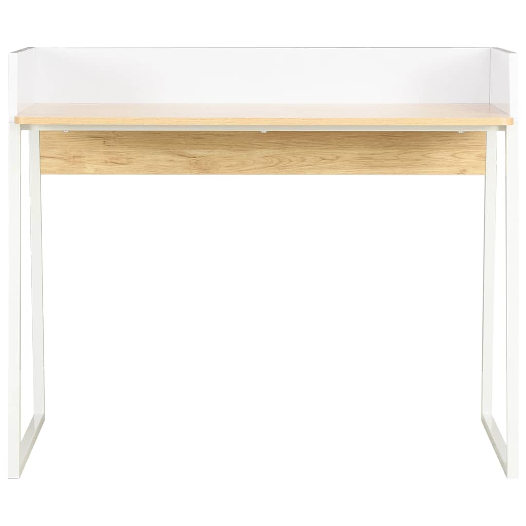 20265 vidaXL Desk White and Oak 90x60x88 cm