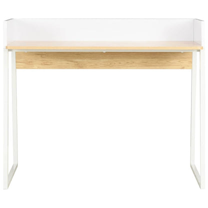20265 vidaXL Desk White and Oak 90x60x88 cm