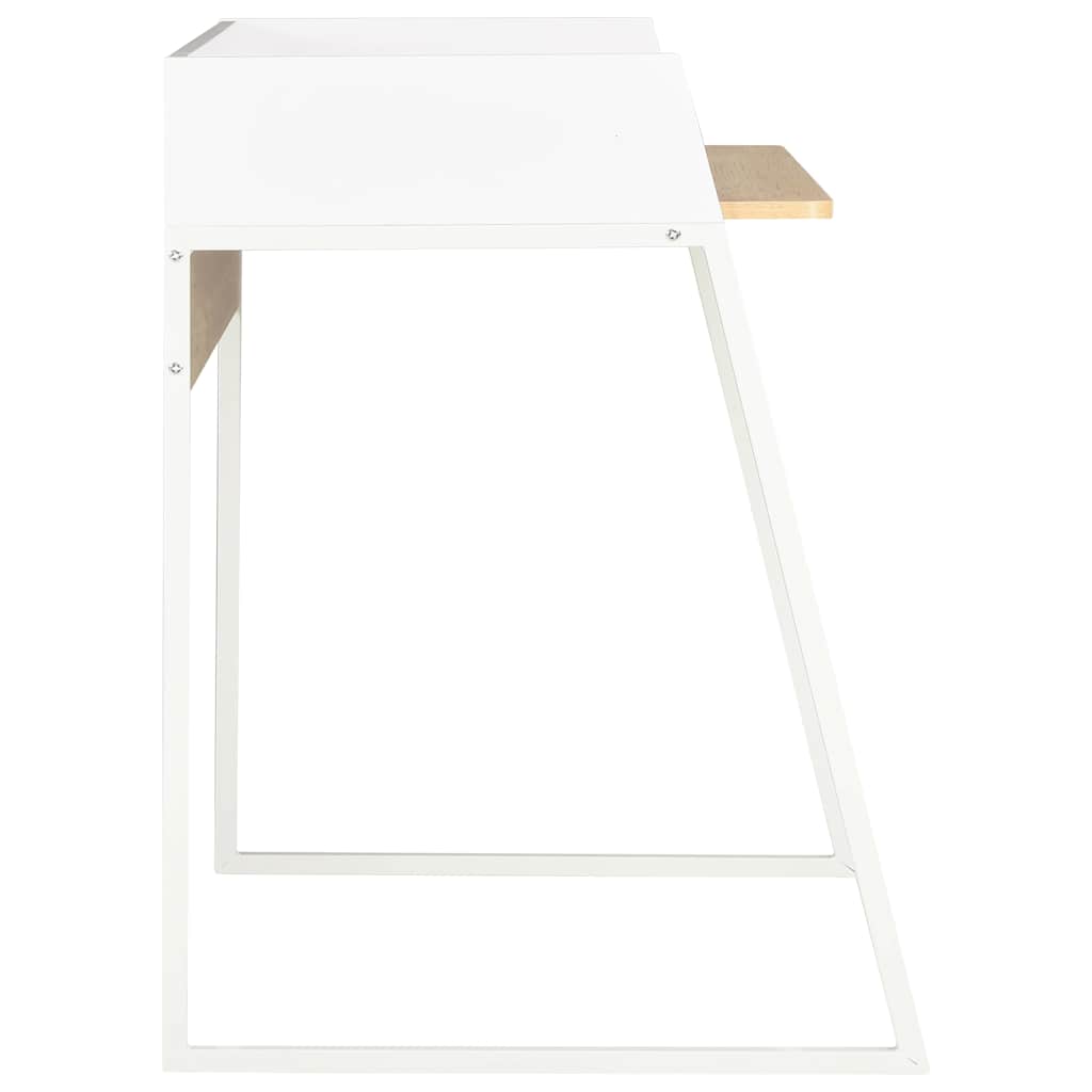 20265 vidaXL Desk White and Oak 90x60x88 cm