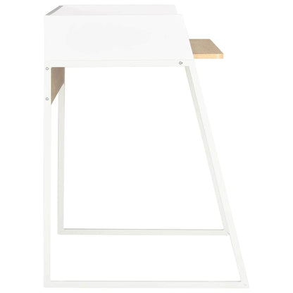 20265 vidaXL Desk White and Oak 90x60x88 cm