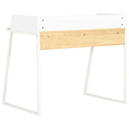 20265 vidaXL Desk White and Oak 90x60x88 cm