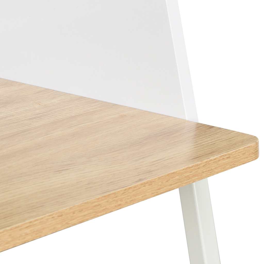 20265 vidaXL Desk White and Oak 90x60x88 cm