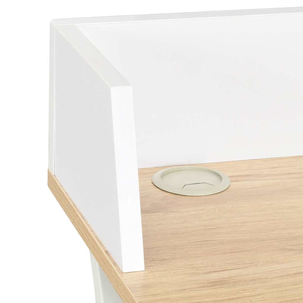 20273 vidaXL Desk White and Natural 80x50x84 cm