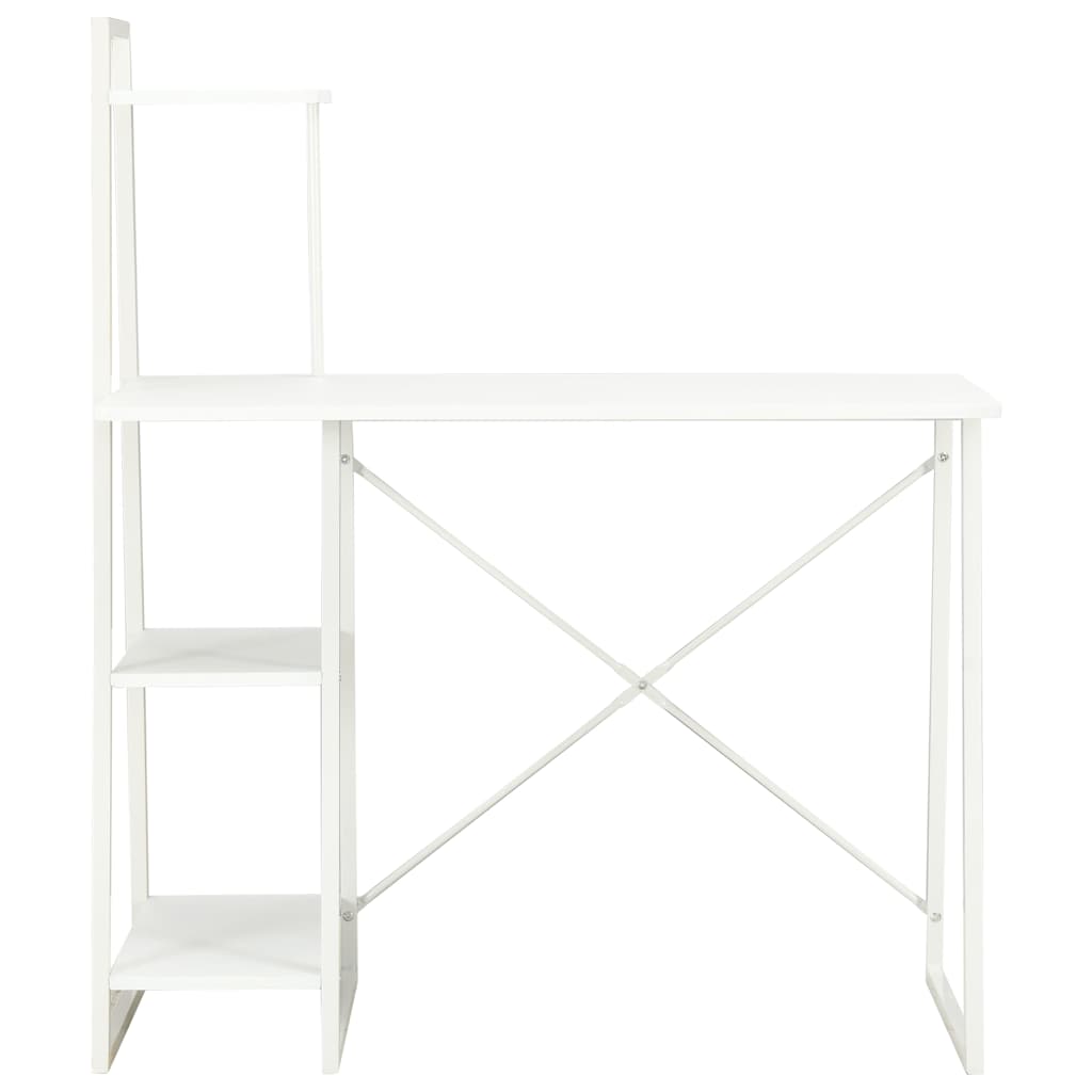 20282 vidaXL Desk with Shelving Unit White 102x50x117 cm