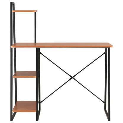 20285 vidaXL Desk with Shelving Unit Black and Brown 102x50x117 cm