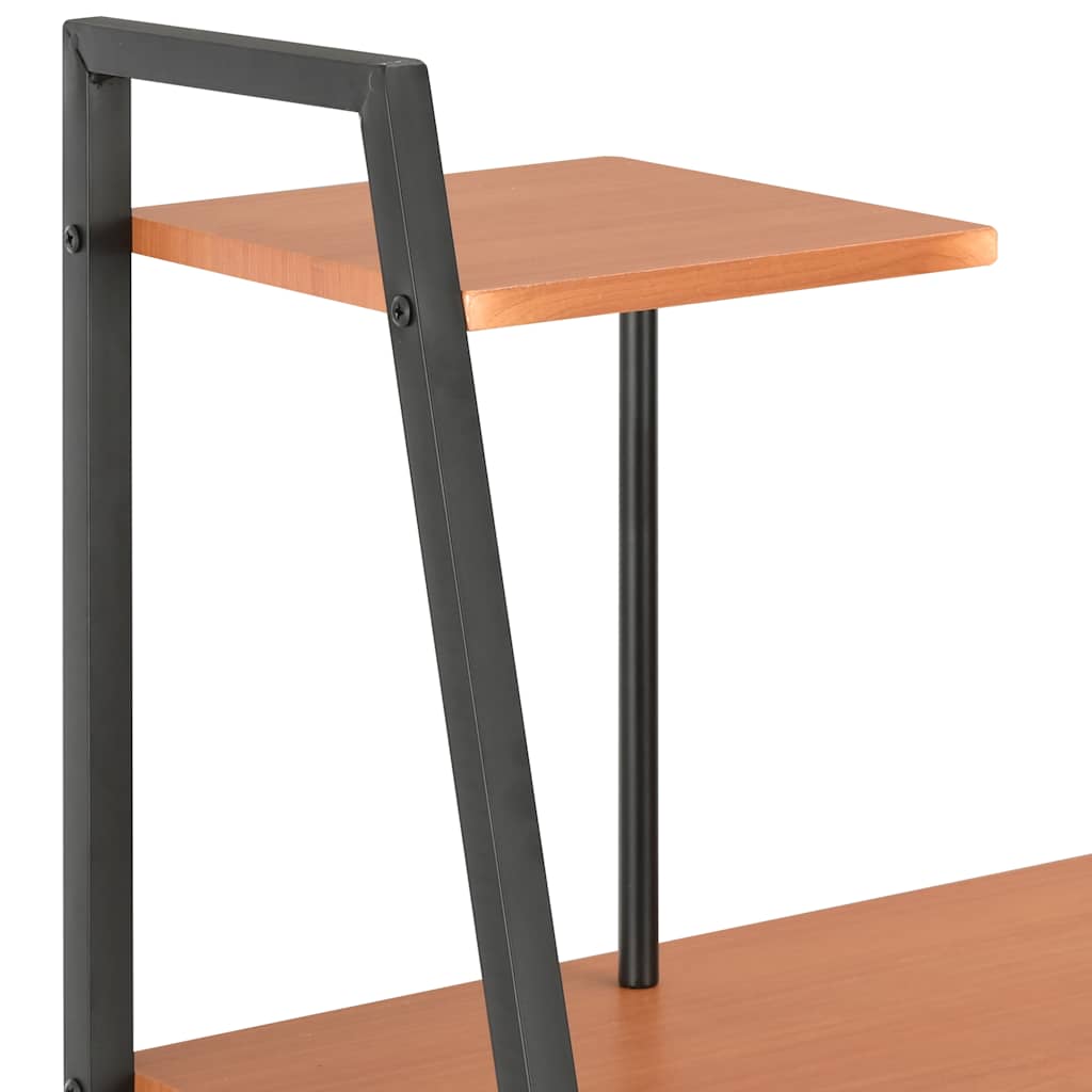 20285 vidaXL Desk with Shelving Unit Black and Brown 102x50x117 cm