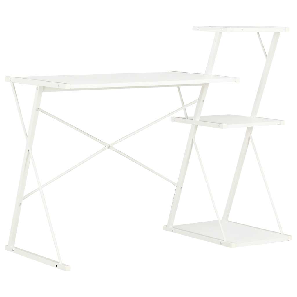 20287 vidaXL Desk with Shelf White 116x50x93 cm