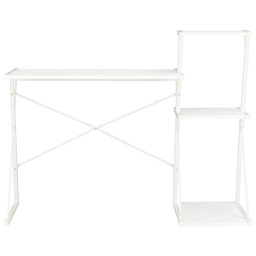 20287 vidaXL Desk with Shelf White 116x50x93 cm