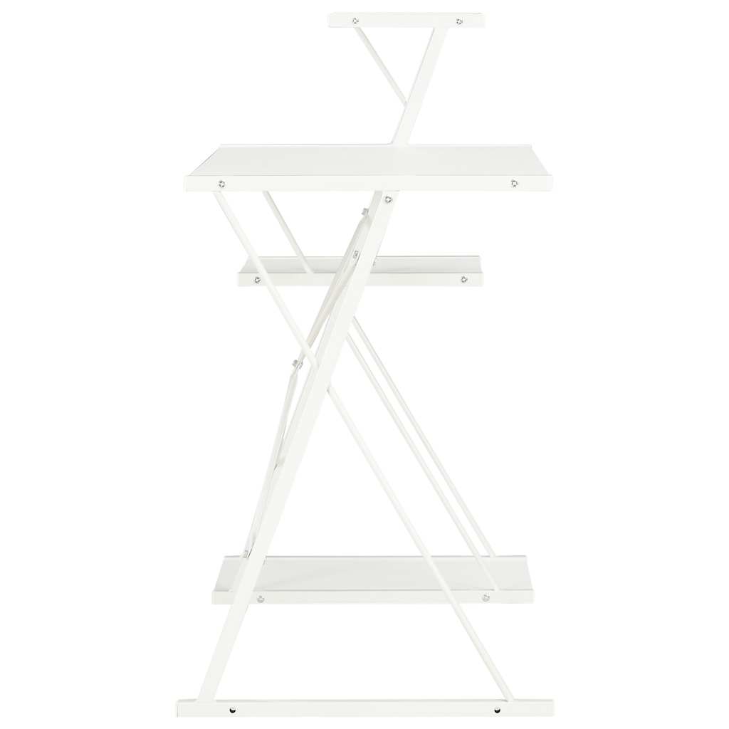 20287 vidaXL Desk with Shelf White 116x50x93 cm
