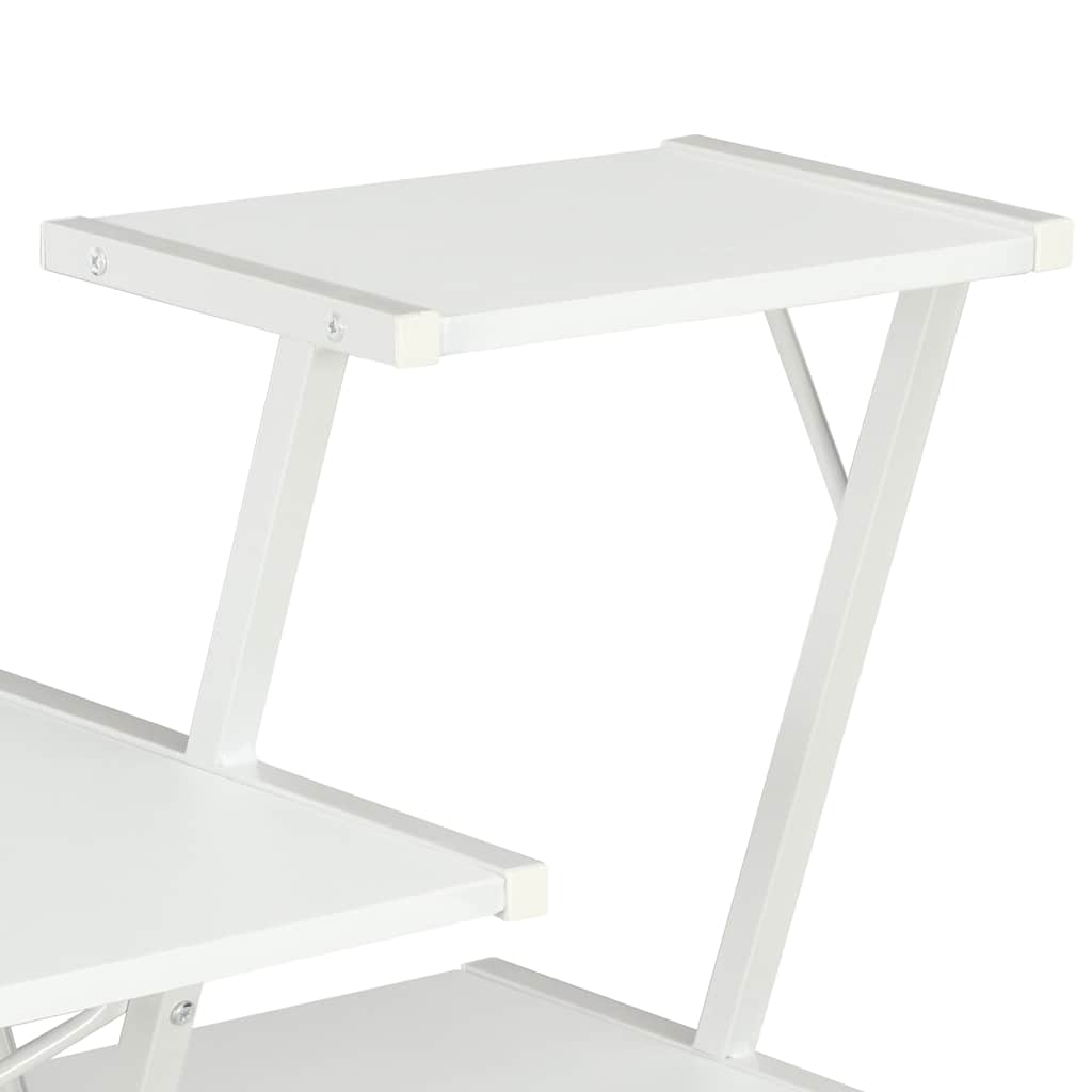 20287 vidaXL Desk with Shelf White 116x50x93 cm