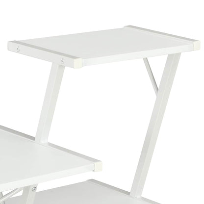 20287 vidaXL Desk with Shelf White 116x50x93 cm