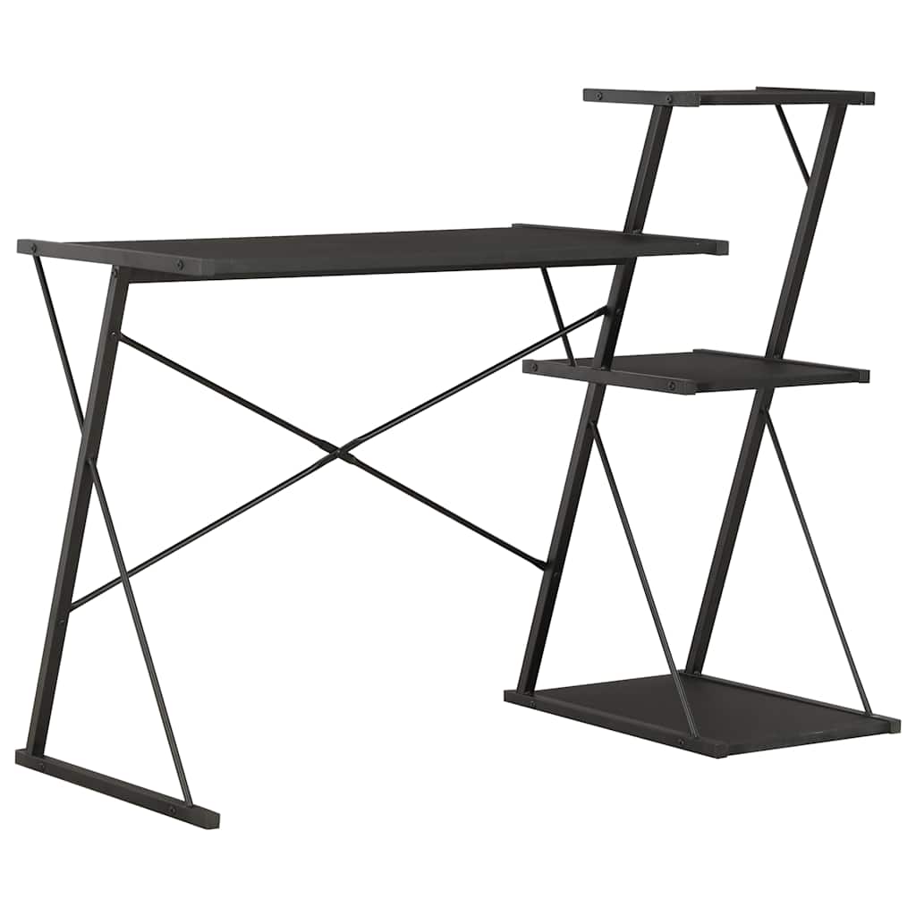 20288 vidaXL Desk with Shelf Black 116x50x93 cm