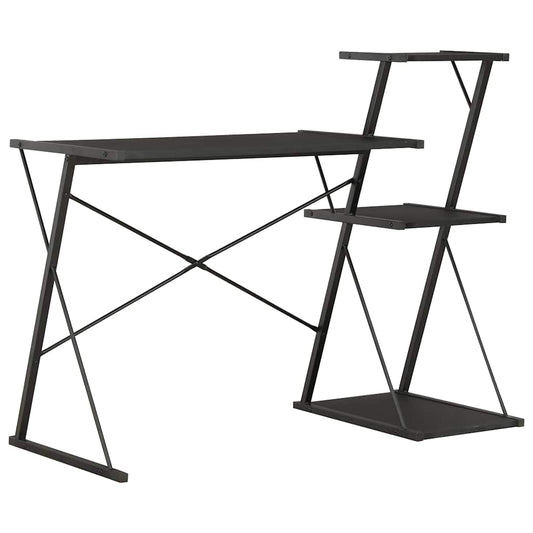 20288 vidaXL Desk with Shelf Black 116x50x93 cm