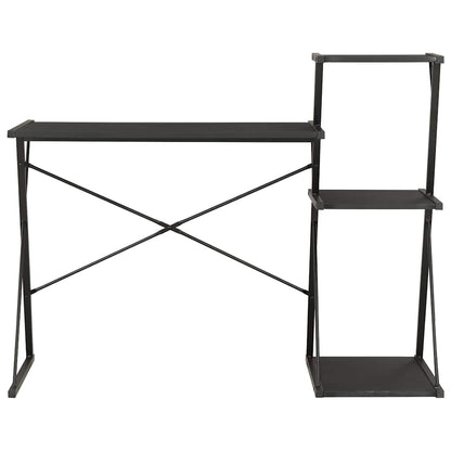20288 vidaXL Desk with Shelf Black 116x50x93 cm
