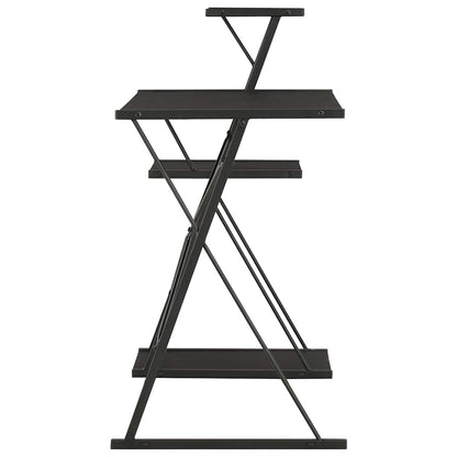 20288 vidaXL Desk with Shelf Black 116x50x93 cm