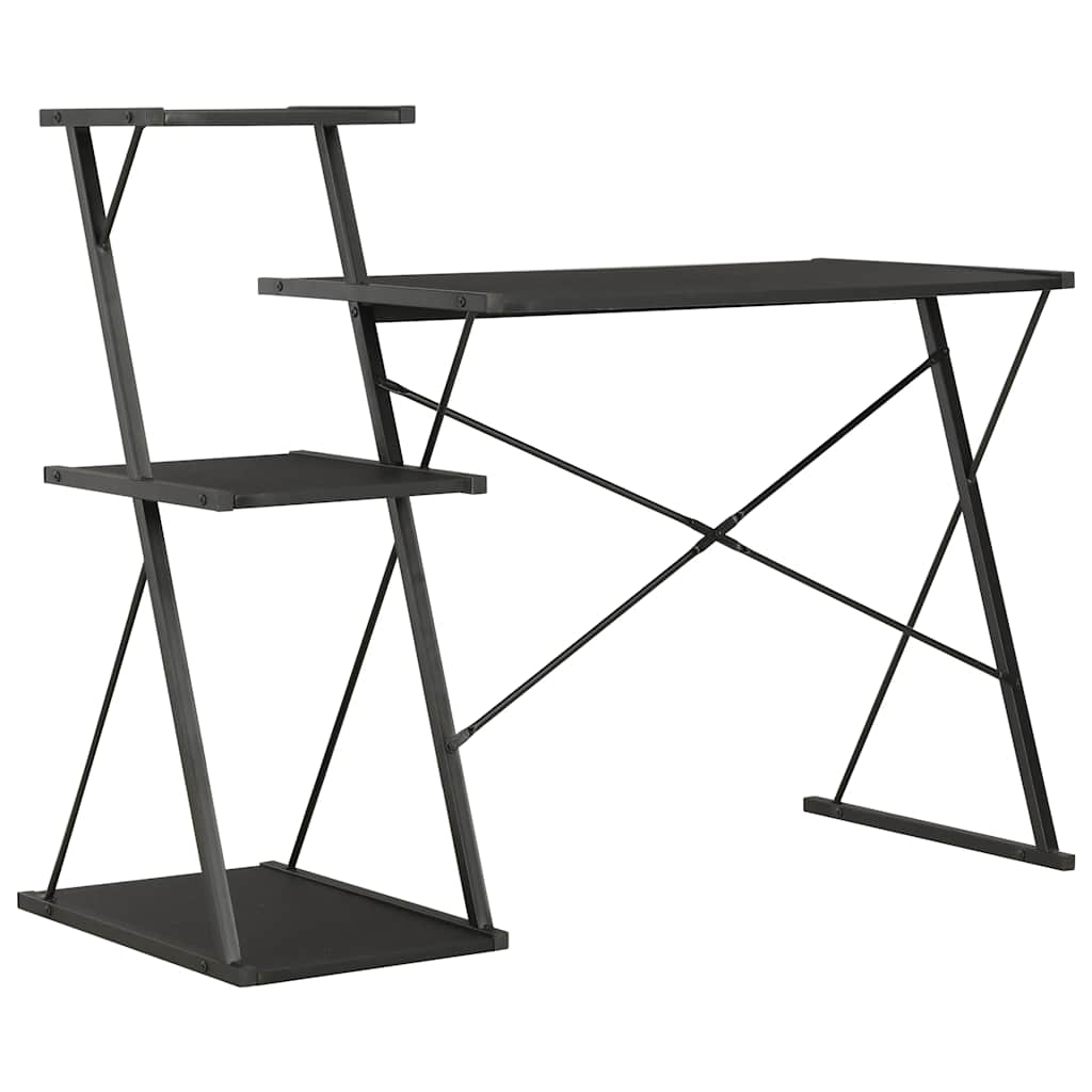 20288 vidaXL Desk with Shelf Black 116x50x93 cm