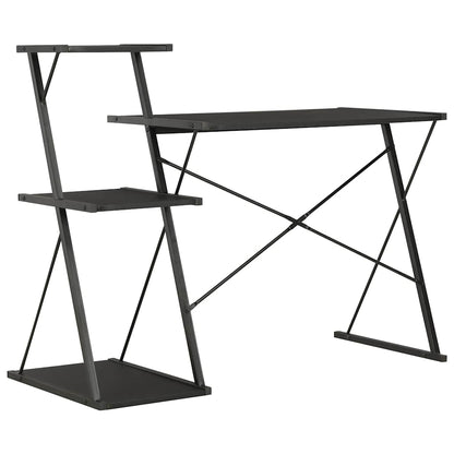 20288 vidaXL Desk with Shelf Black 116x50x93 cm