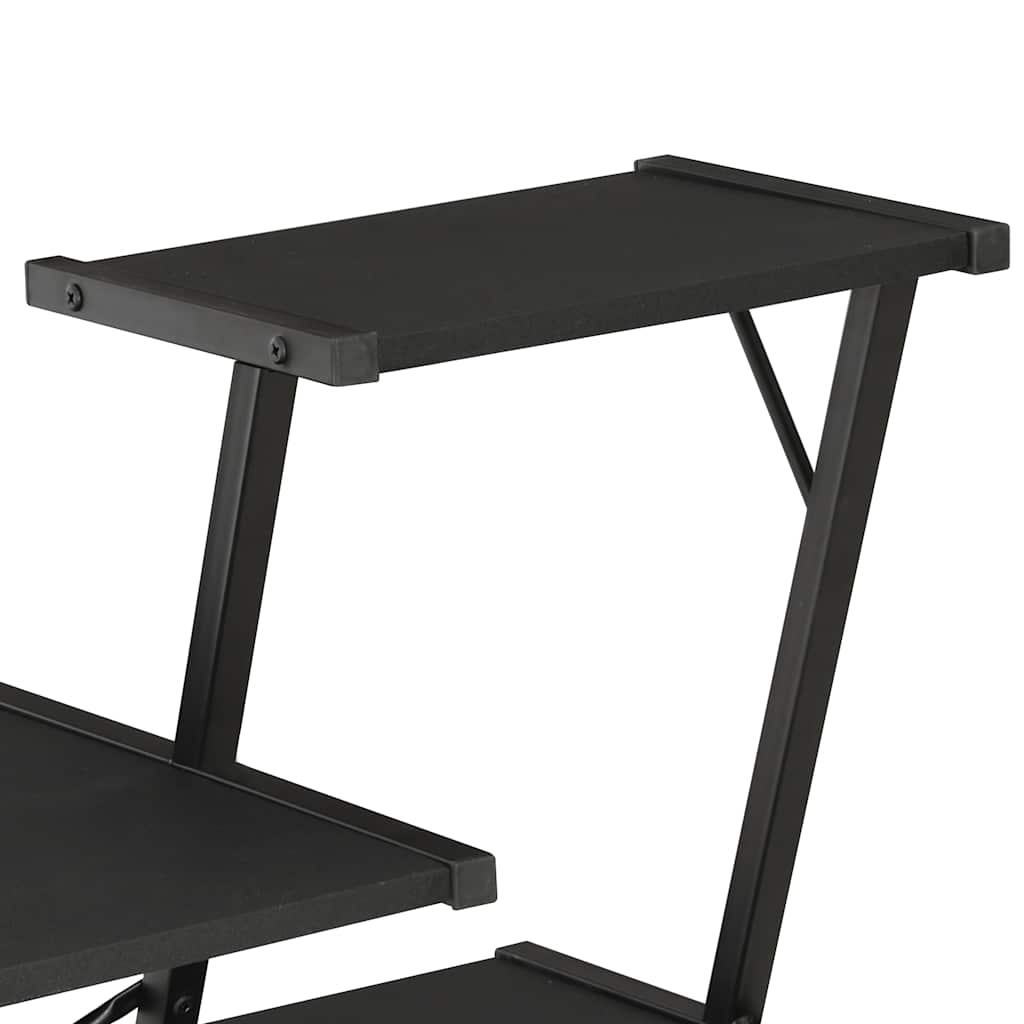 20288 vidaXL Desk with Shelf Black 116x50x93 cm